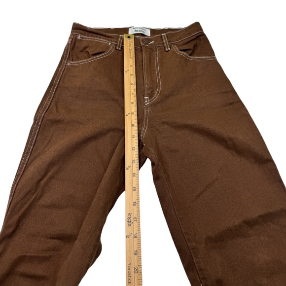 Reformation High Rise Straight Cowboy Jeans Brown, Size 25 - Picture 10 of 13